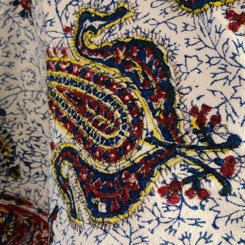 Isfahan Gholamreza Rezvani Wrap Scarf Ivory & Red Floral Jacquard Paisley NEW - Picture 6 of 7